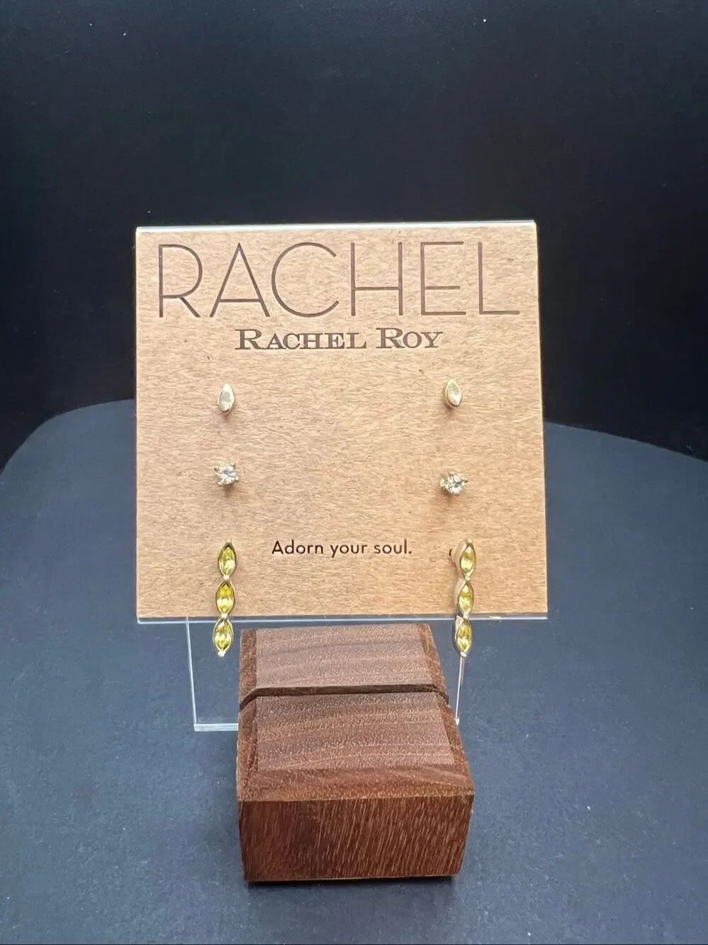 RACHELβRachel Roy Gold Tone Rhinestone Stud 3 Pair Earring Set